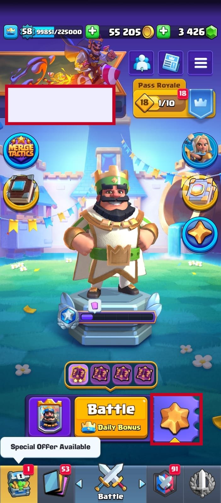 Clash Royale Lobby - How to Access Merge Tactics